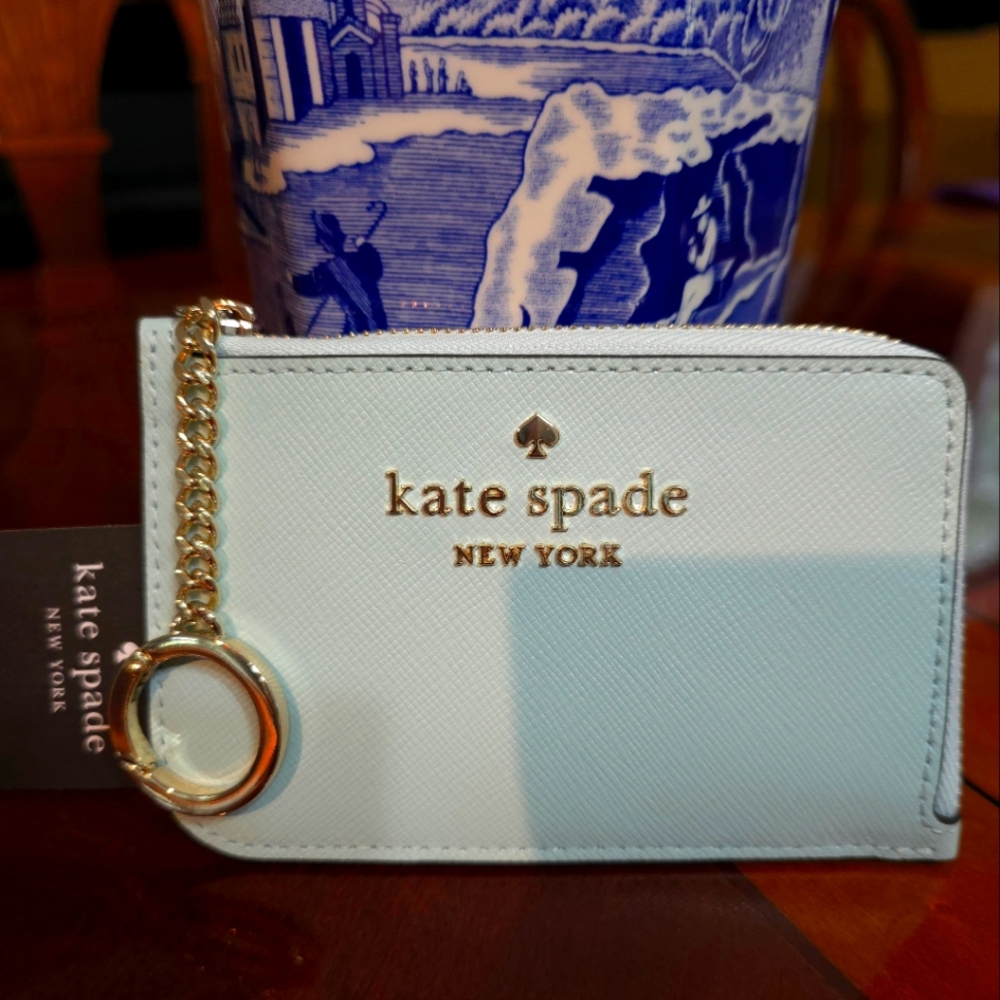 Kate Spade Light Blue Card Holder with Chain